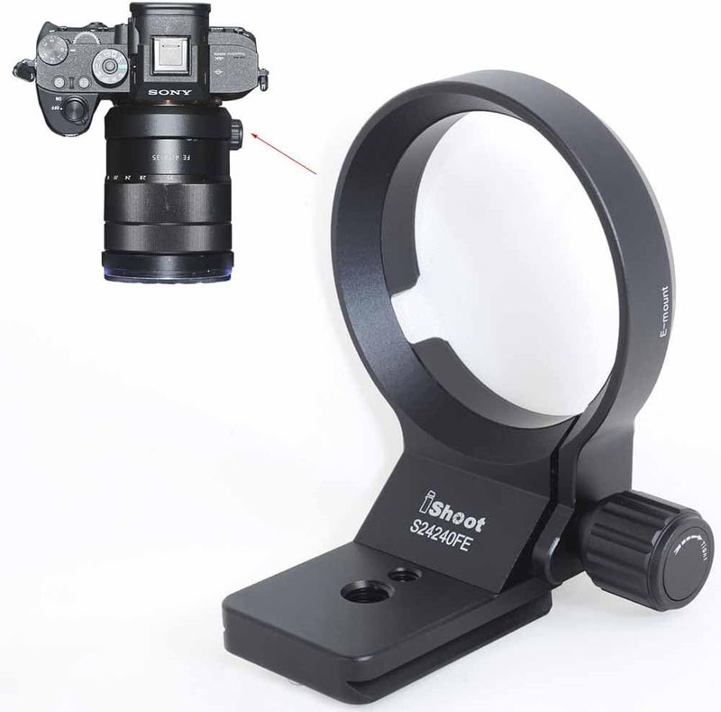 iShoot Tripod Mount Ring Lens Collar Support Bracket Holder Compatible with Sony FE 24-240mm F3.5-6.3 OSS, 24-70mm f/4 ZA OSS, 24mm f/1.4 GM, 10-18mm f/4 OSS, 16-35mm F4 ZA OSS, 18-135mm f/3.5-5.6 OSS - Image 1